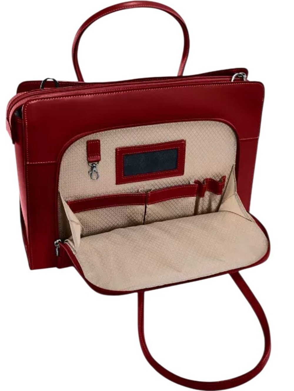 McKlein Women's Leather Briefcase Attache Bag - Wine Red - Picture 7 of 16